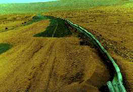 sand dune on desert road in Libya